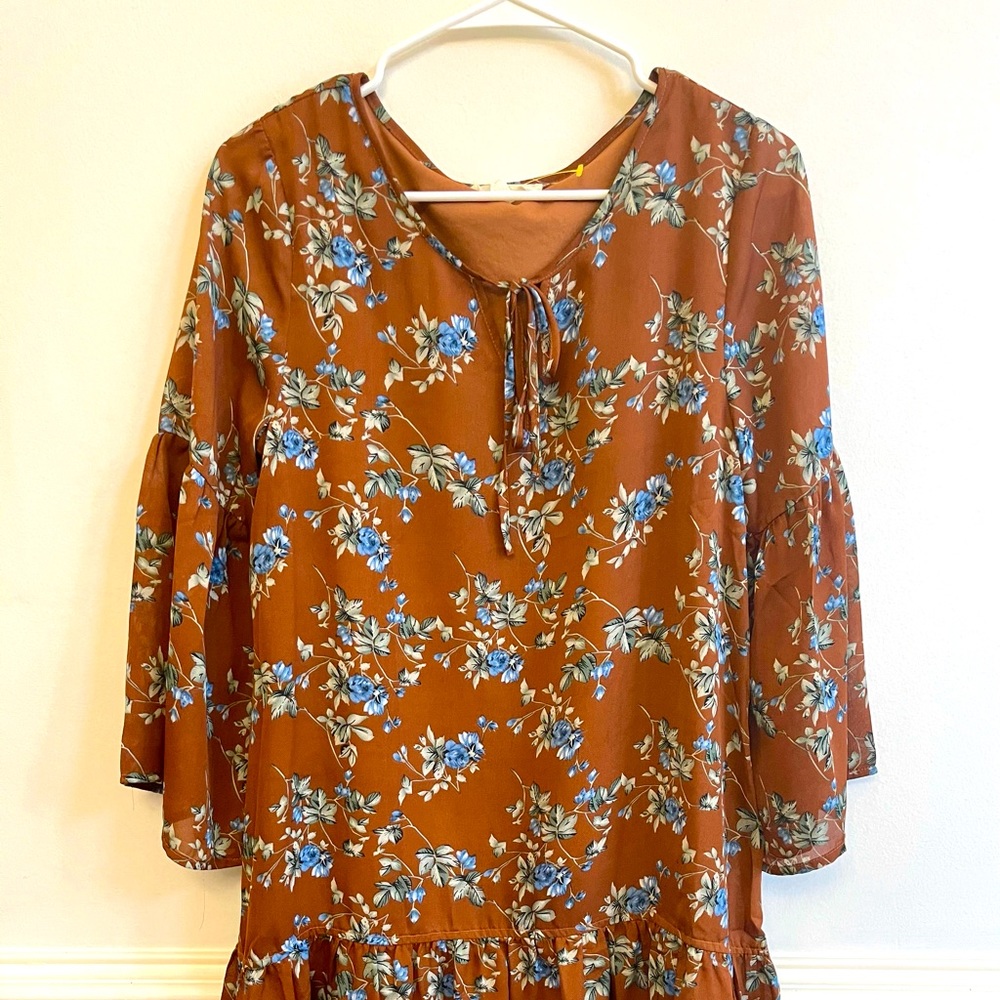Boho flower print dress